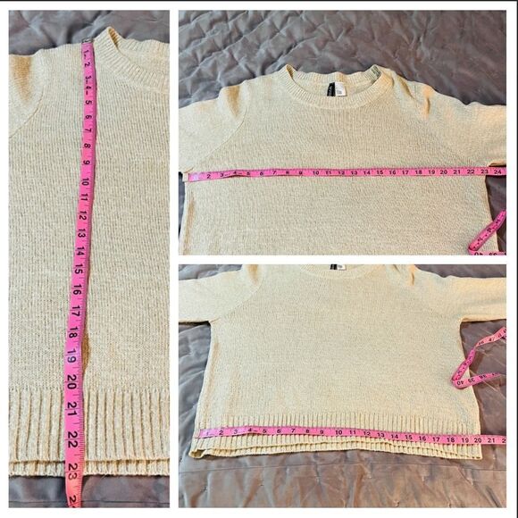 H&M Divided Long Sleeve Casual Knit Slouchy Sweater Oatmeal Cream L - Picture 6 of 6
